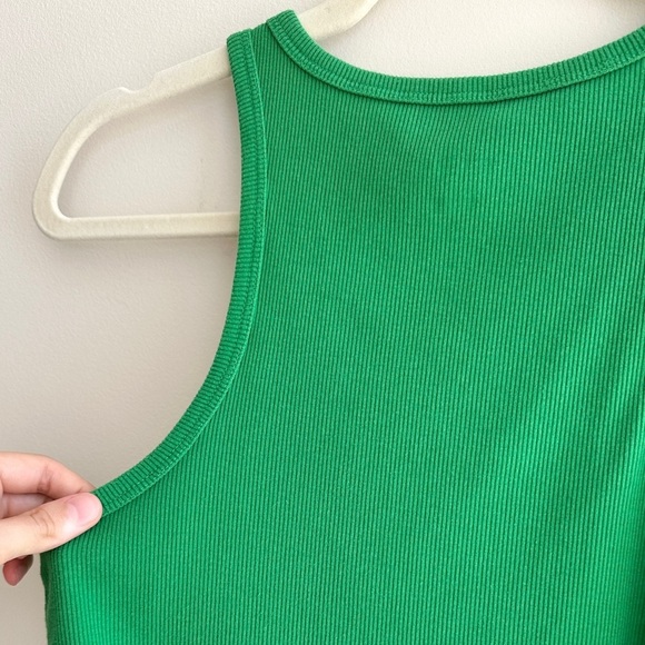 wild fable Bright Green Cropped Ribbed Racerback Tank Top, Size Large - Picture 10 of 15